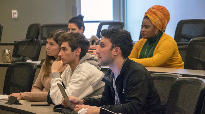 Students at a Global Studies Presenation in 2018
